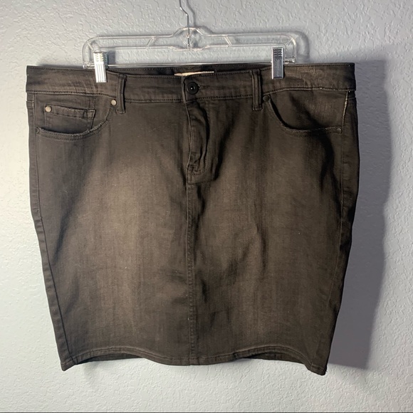 torrid Skirts Torrid Black Distressed Whiskering Sanding Denim Skirt Poshmark